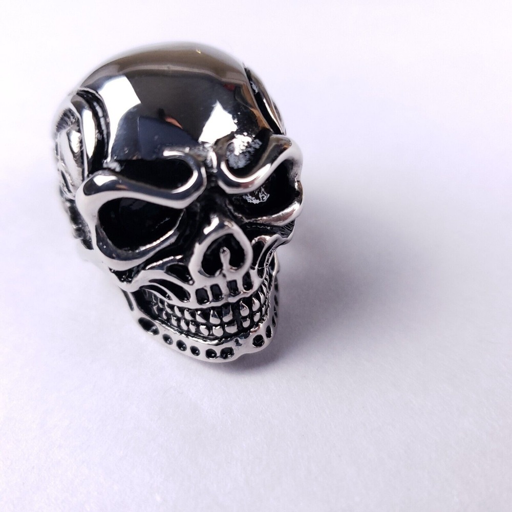 Mens Skull Ring 316 Stainless Steel Heavy Biker Gothic Punk Reaper Jewelry Sz 9‎